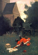 Scramble for the Lunch by Jehan Georges Vibert — life oil painting wall art, Realism