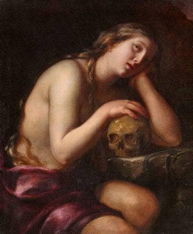 The Penitent Mary Magdalene by Onorio Marinari — hand-painted portrait oil painting reproduction on canvas