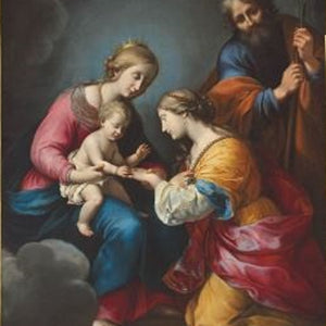 The Mystic Marriage of Saint Catherine with Saint Joseph in attendance