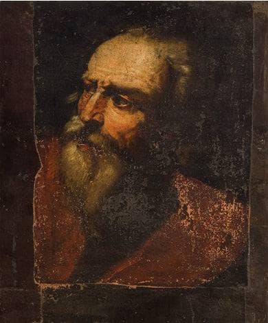 Old man brim by Domenico Fiasella — hand-painted portrait oil painting reproduction on canvas