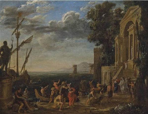 A seaport with Ulysses returning Chryseis of Troy to her father Chryses