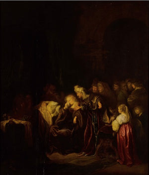 David and Bathsheba mourning their dead son - Salomon Koninck