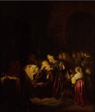 David and Bathsheba mourning their dead son by Salomon Koninck — oil painting reproduction