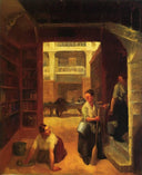 Scrubwoman, Astor Library by John French Sloan — male oil painting wall art, Realism
