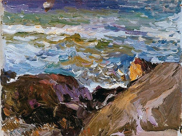 Sea at Ibiza by Joaquín Sorolla — hand-painted landscape oil painting reproduction on canvas