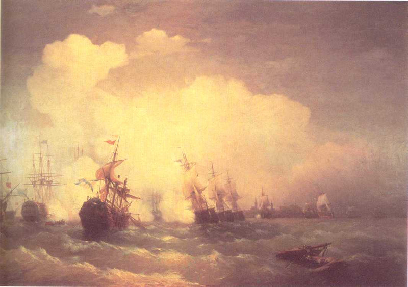 Sea battle near Revel on gallery wrap