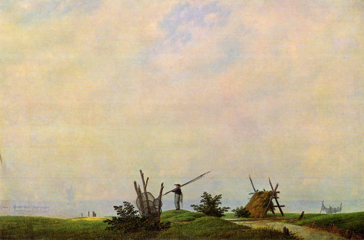 Sea beach with fisherman (The fisherman) by Caspar David Friedrich — hand-painted botanical oil painting reproduction on canvas