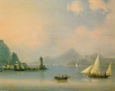 Sea channel with lighthouse by Ivan Aivazovsky — ships oil painting wall art, Romanticism