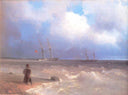 Sea coast by Ivan Aivazovsky — ships oil painting wall art, Romanticism
