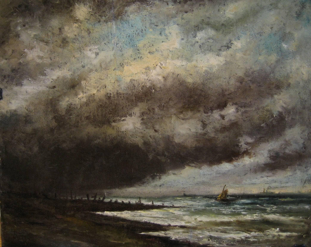 Sea shore by Louis Artan — hand-painted landscape oil painting reproduction on canvas