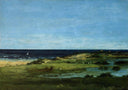 Seacoast (Souvenir of Les Cabanes) by Gustave Courbet — seascapes oil painting wall art, Realism
