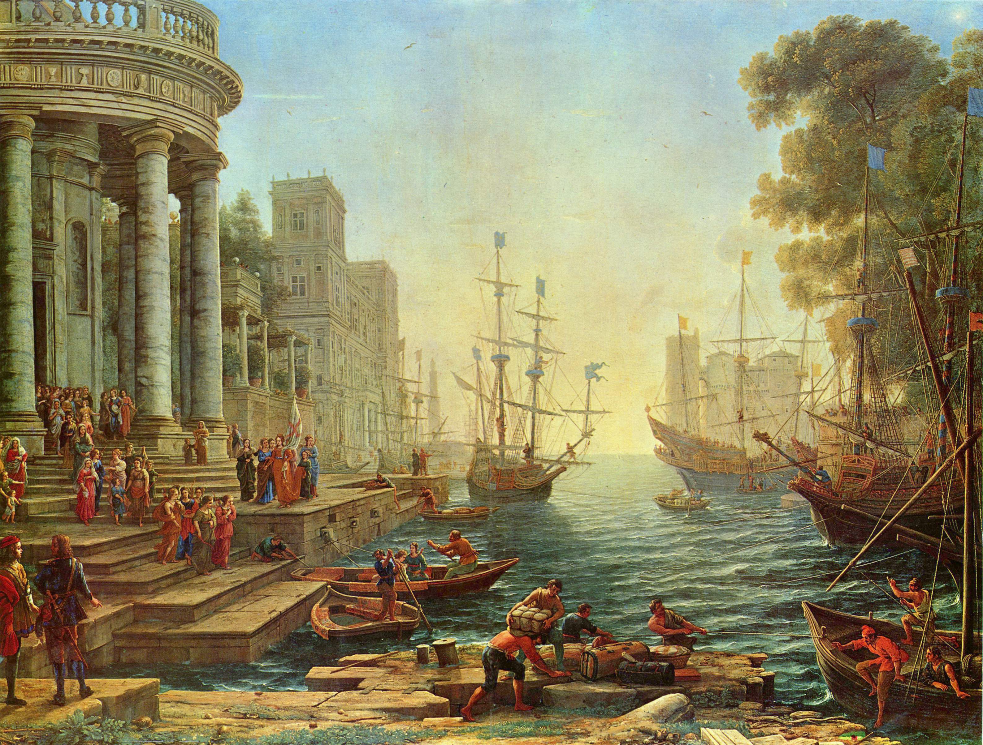 Seaport with the Embarkation of St. Ursula - Claude Lorrain