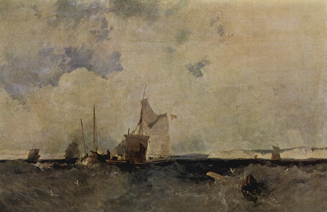 Seascape by Richard Parkes Bonington — hand-painted landscape oil painting reproduction on canvas