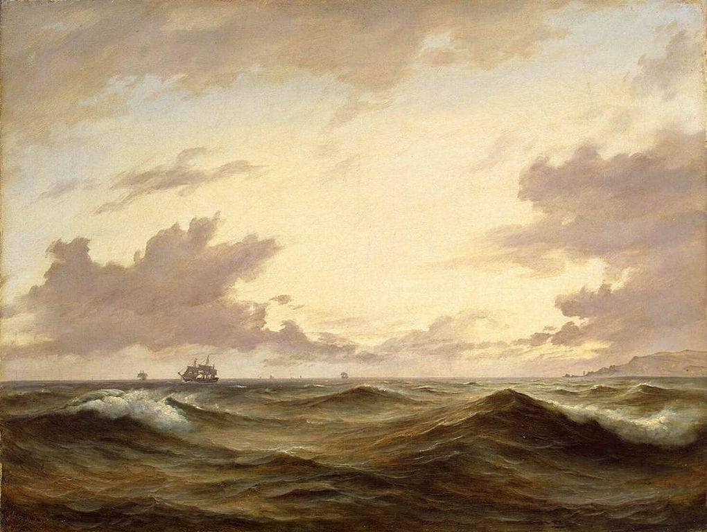 Seascape by Anton Melbye — hand-painted landscape oil painting reproduction on canvas