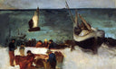 Seascape at Berck, Fishing Boats and Fishermen by Edouard Manet — hand-painted animal oil painting reproduction on canvas