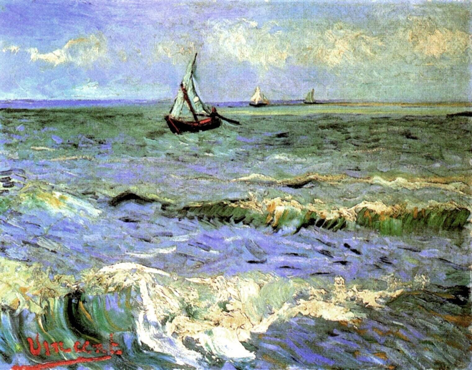 Seascape at Saintes-Maries - Vincent van Gogh