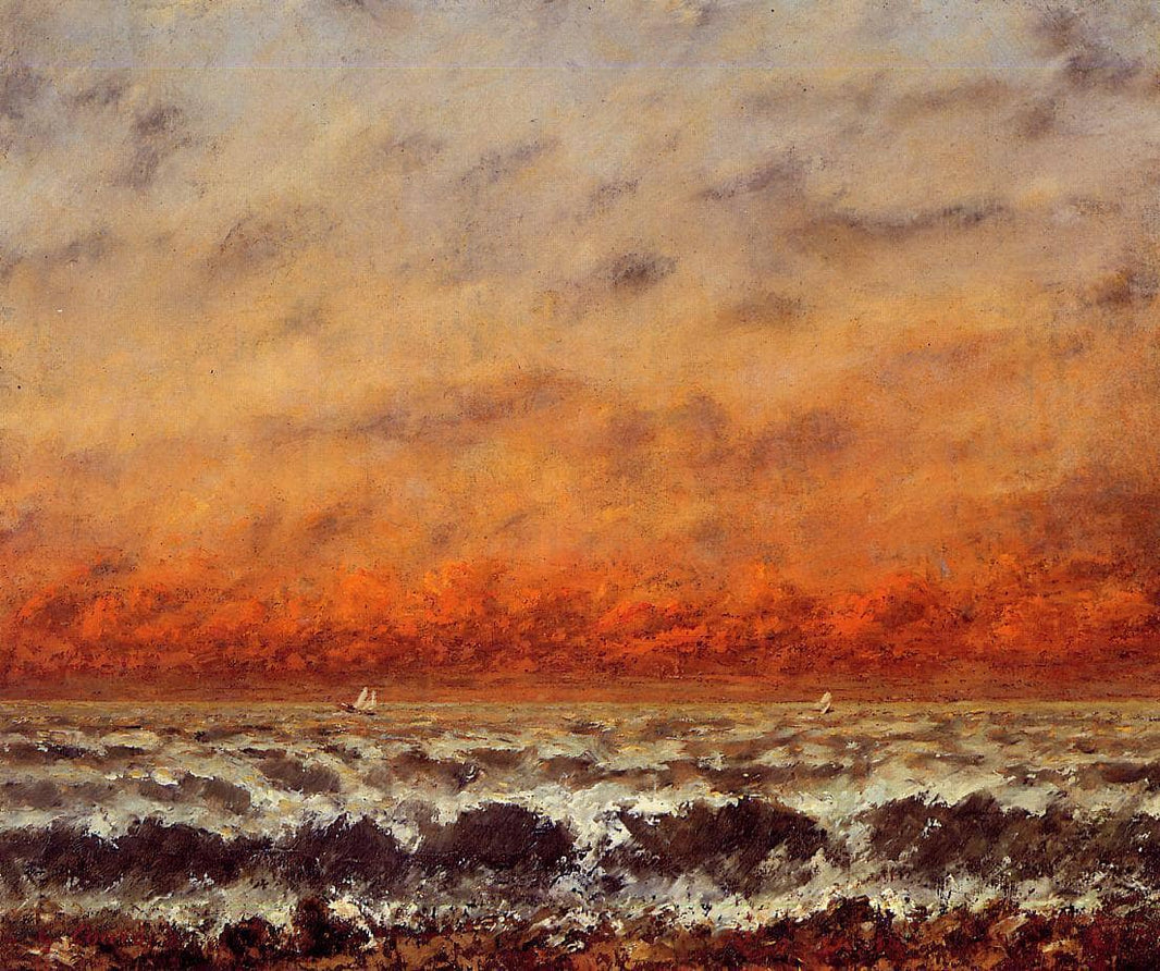 Seascape by Gustave Courbet — hand-painted landscape oil painting reproduction on canvas