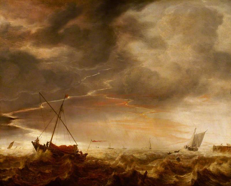 Seascape. Storm at Sea - Simon de Vlieger