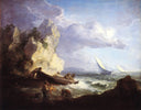 Seashore with Fishermen by Thomas Gainsborough — seascapes oil painting wall art, Rococo