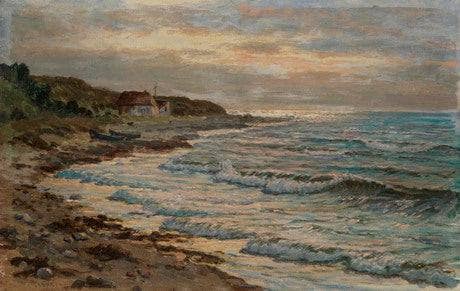 Seaside scene. Norway by Vartan Mahokian — hand-painted landscape oil painting reproduction on canvas
