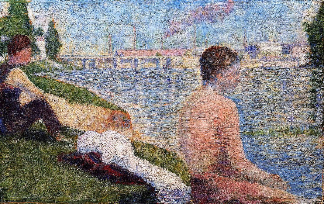 Seated Bather by Georges Seurat — hand-painted landscape oil painting reproduction on canvas
