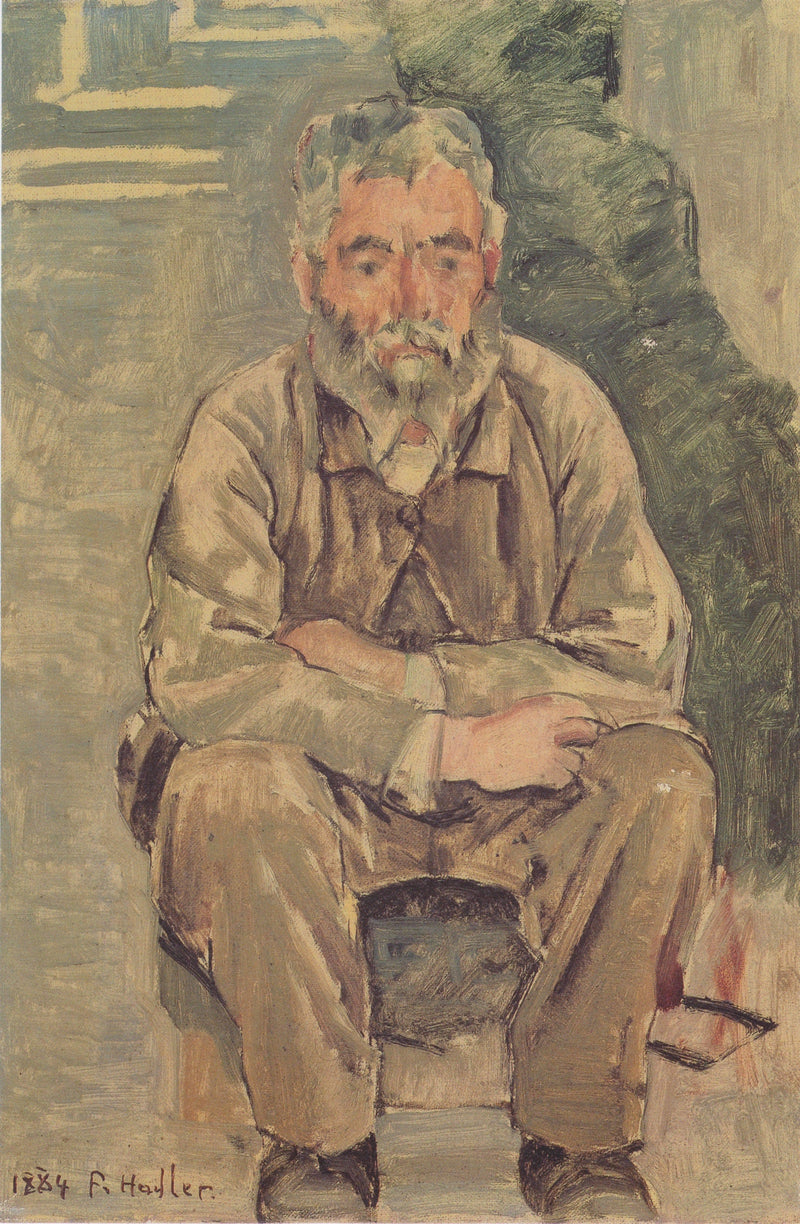 Seated bearded man on gallery wrap