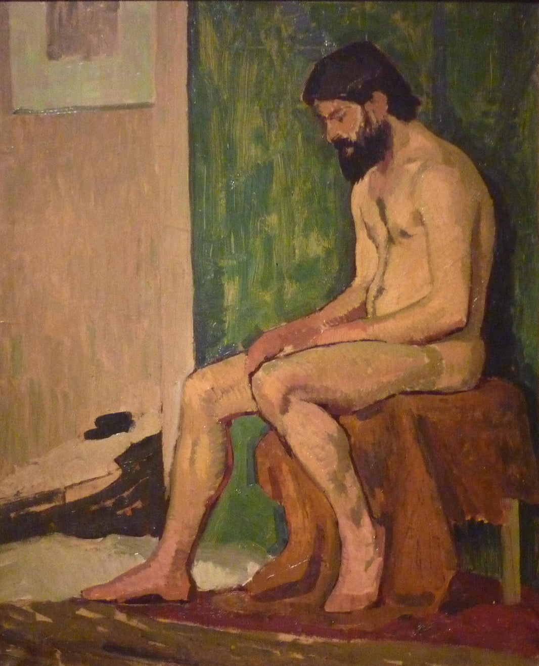 Seated bearded man by Roger de La Fresnaye — hand-painted portrait oil painting reproduction on canvas