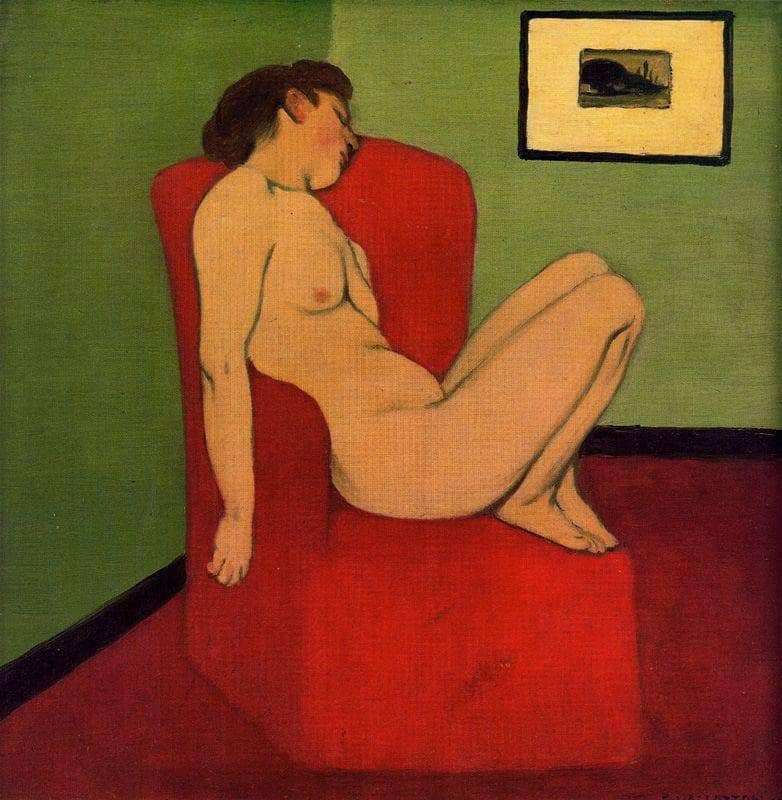 Seated Female Nude by Felix Vallotton — hand-painted nude oil painting reproduction on canvas
