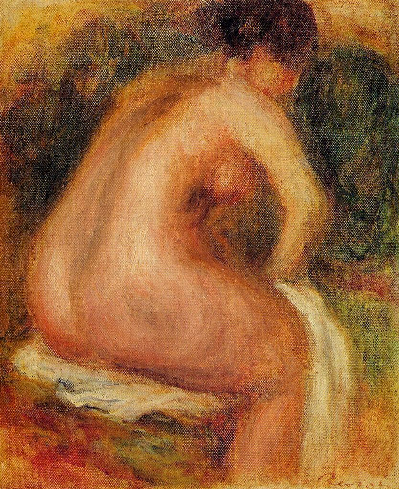 Seated Female Nude on gallery wrap