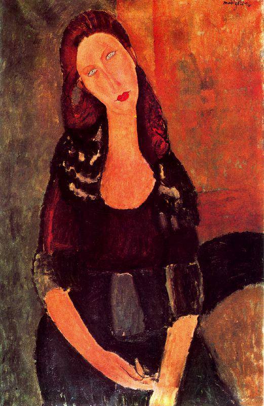 Seated Jeanne Hebuterne - Amedeo Modigliani