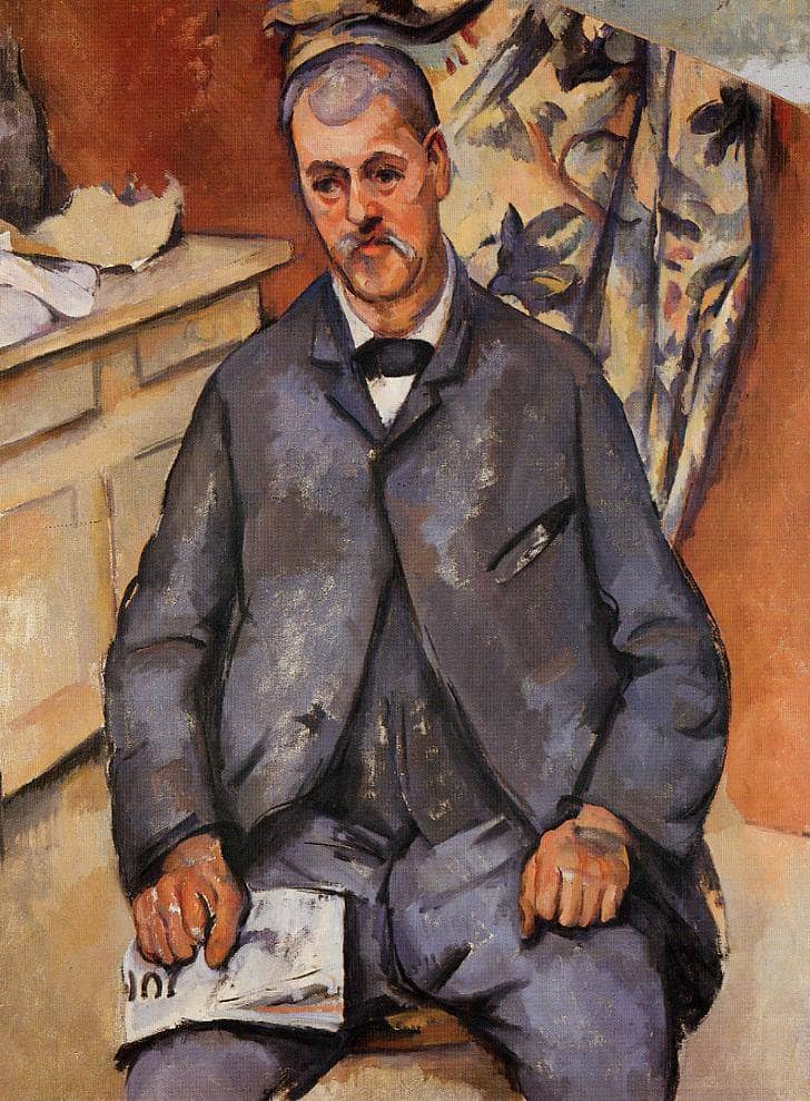 Seated Man by Paul Cezanne — hand-painted portrait oil painting reproduction on canvas