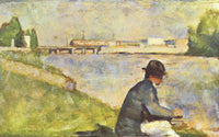 Seated Man. Study for "Bathers at Asnieres" by Georges Seurat — hand-painted landscape oil painting reproduction on canvas