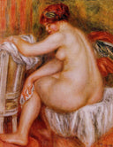 Seated Nude by Pierre-Auguste Renoir — female oil painting wall art, Impressionism