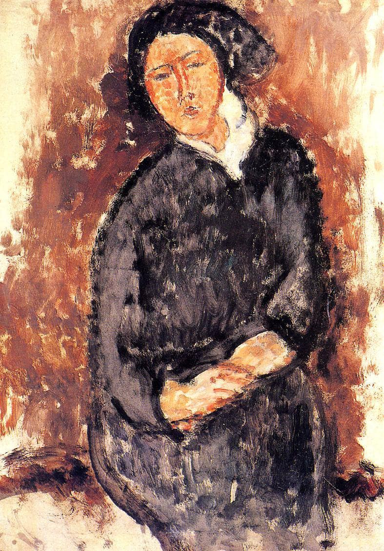 Seated Woman by Amedeo Modigliani — hand-painted portrait oil painting reproduction on canvas