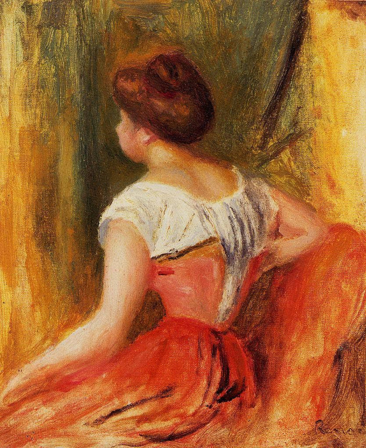 Seated Young Woman by Pierre-Auguste Renoir — hand-painted portrait oil painting reproduction on canvas
