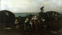 Seaweed collectors in Brittany by Charles Victor Thirion — hand-painted portrait oil painting reproduction on canvas