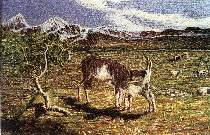Alps in May by Giovanni Segantini — hand-painted animal oil painting reproduction on canvas
