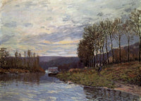 Seine at Bougival by Alfred Sisley — hand-painted botanical oil painting reproduction on canvas