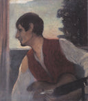 Selbstbildnis Mit Gitarre by Otto Mueller — male oil painting wall art, Expressionism