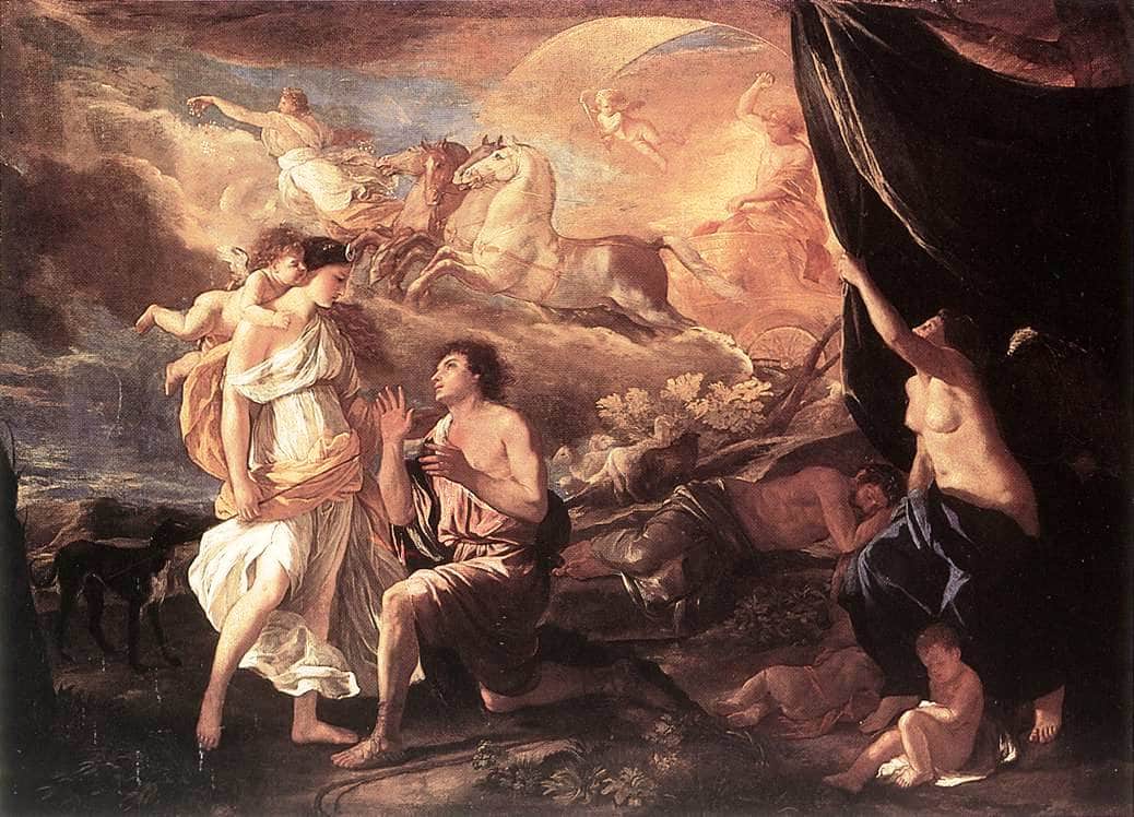 Selene and Endymion by Nicolas Poussin — hand-painted cultural oil painting reproduction on canvas