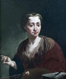 Self-portrait by Giulia Lama — hand-painted portrait oil painting reproduction on canvas