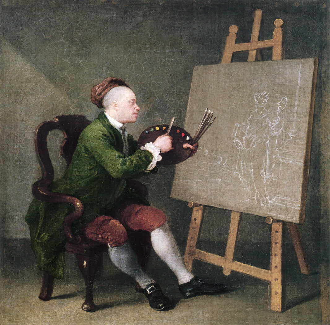 Self portrait by William Hogarth — hand-painted animal oil painting reproduction on canvas