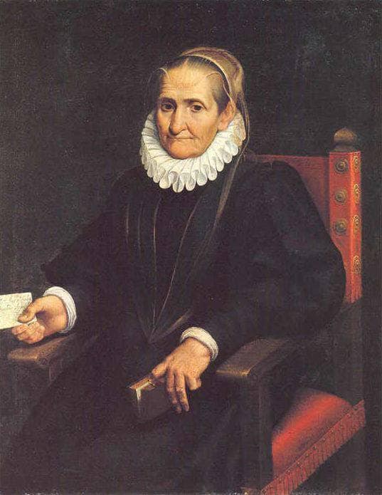 Self-portrait aged 78 by Sofonisba Anguissola — hand-painted portrait oil painting reproduction on canvas