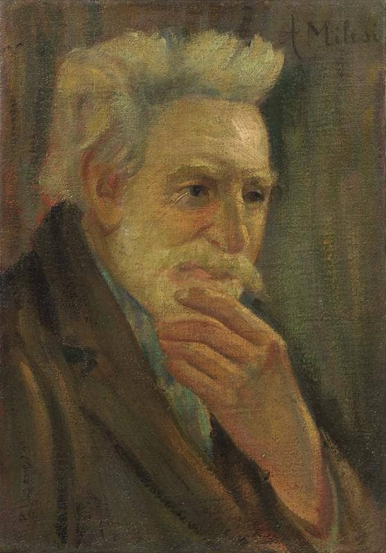 Self-portrait by Alessandro Milesi — hand-painted portrait oil painting reproduction on canvas