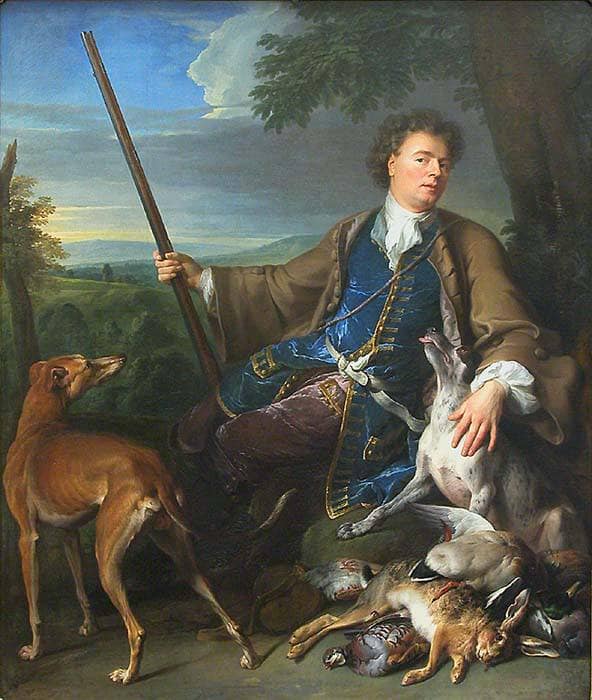 Self Portrait as a Huntsman by Alexandre-Francois Desportes — hand-painted animal oil painting reproduction on canvas