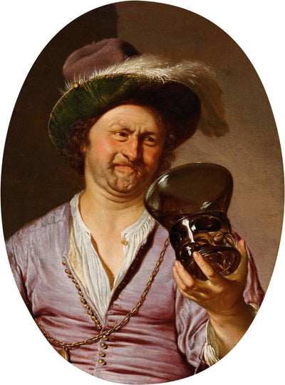 Self-portrait as a Merry Toper by Frans van Mieris the Elder — oil painting reproduction