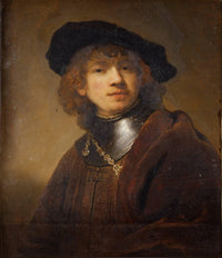 Self-portrait as a Young Man by Rembrandt — hand-painted portrait oil painting reproduction on canvas
