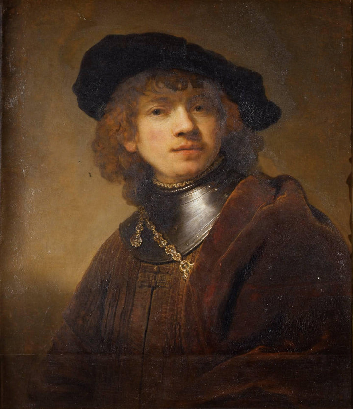 Self-portrait as a Young Man by Rembrandt — hand-painted portrait oil painting reproduction on canvas