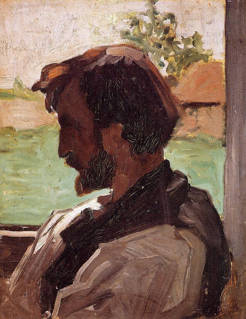 Self-Portrait at Saint-Saveur by Frederic Bazille — hand-painted portrait oil painting reproduction on canvas