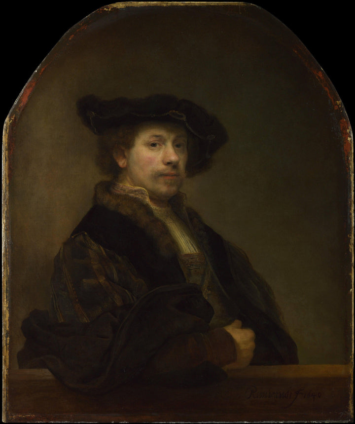 Self-portrait at the Age of 34 by Rembrandt — hand-painted portrait oil painting reproduction on canvas